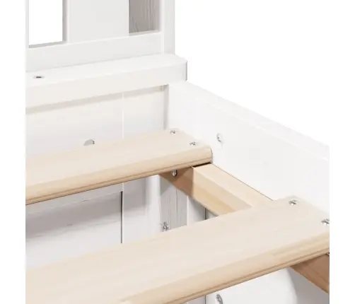 Lova Su Knygų Spinta Be Čiužinio, Balta, 135X190cm Pušis