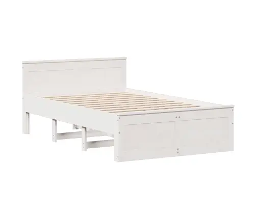 Lova Su Knygų Spinta Be Čiužinio, Balta, 135X190cm Pušis