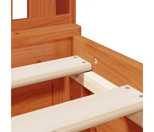 Gulta Ar Grāmatu Plauktu, Bez Matrača, 135X190 Cm, Priedes Koks Vidaxl