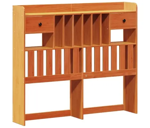 Gulta Ar Grāmatu Plauktu, Bez Matrača, 135X190 Cm, Priedes Koks Vidaxl