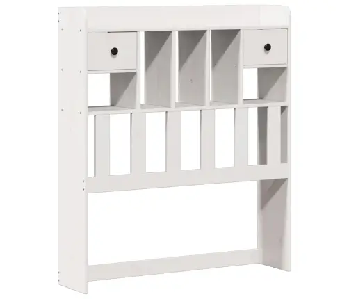 Riiuliga Voodiraam Ilma Madratsita, Valge, 75X190 cm Männipuit