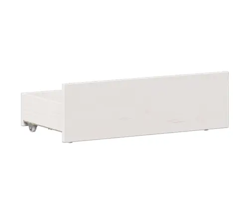 Riiuliga Voodiraam Ilma Madratsita, Valge, 75X190 cm Männipuit