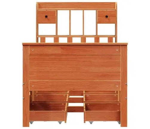 Gulta Ar Grāmatu Plauktu, Bez Matrača, 75X190 Cm, Priede Vidaxl Gulta Ar Grāmatu Plauktu, Bez Matrača, 75X190 Cm, Priede Vidaxl