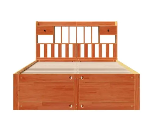 Riiuliga Voodi Ilma Madratsita, Vahapruun, 160X200cm Männipuit