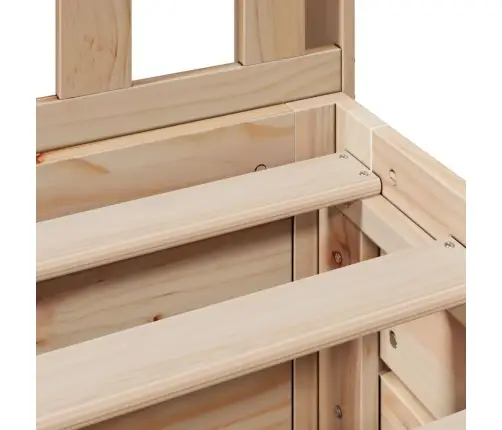 Lova Su Knygų Spinta Be Čiužinio, 150X200cm Pušies Masyvas