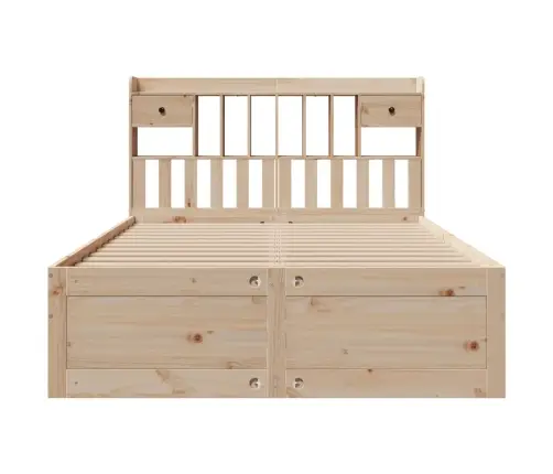 Lova Su Knygų Spinta Be Čiužinio, 150X200cm Pušies Masyvas