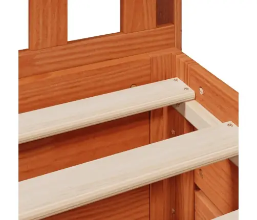 Gulta Ar Grāmatu Plauktu, Bez Matrača, 150X200 Cm, Priedes Koks Vidaxl