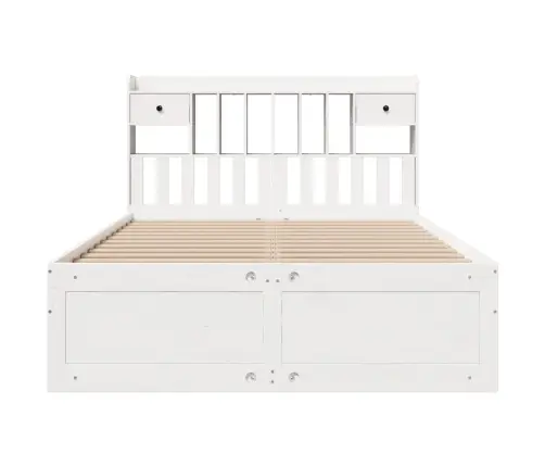 Gulta Ar Grāmatu Plauktu, Bez Matrača, 140X200 Cm, Priedes Koks Vidaxl