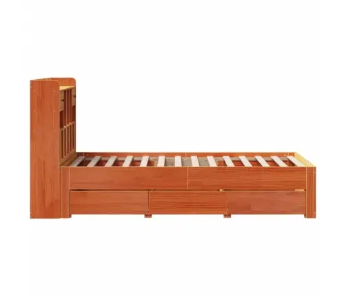 Gulta Ar Grāmatu Plauktu, Bez Matrača, 100X200 Cm, Priedes Koks Vidaxl