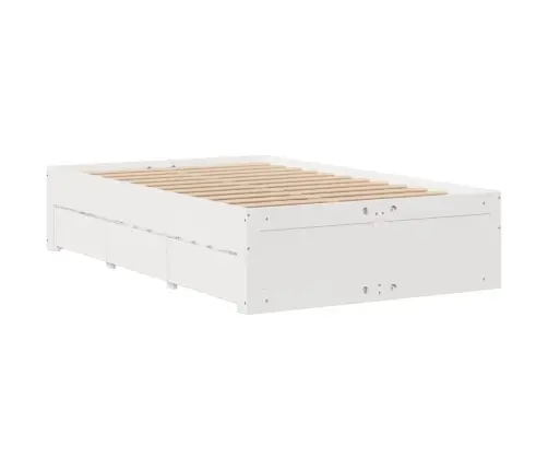 Riiuliga Voodiraam Ilma Madratsita, Valge, 135X190cm Männipuit