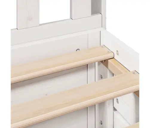 Riiuliga Voodiraam Ilma Madratsita, Valge, 90X190 cm Männipuit