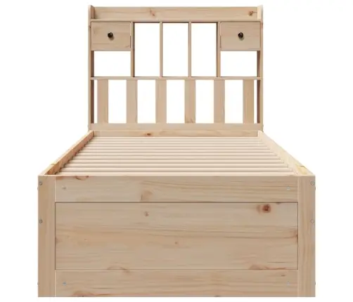 Gulta Ar Grāmatu Plauktu, Bez Matrača, 75X190 Cm, Priedes Koks Vidaxl