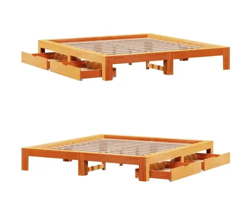 Voodiraam Ilma Madratsita, Vahapruun, 180 X 200 cm Männipuit