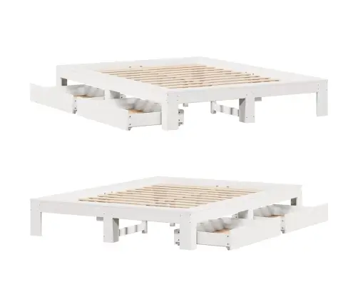 Voodiraam Ilma Madratsita, Valge, 160 X 200 cm Männipuit