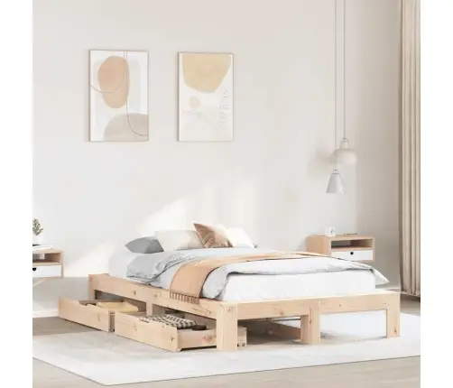 Gulta Bez Matrača, 120X200 Cm, Priedes Masīvkoks Vidaxl