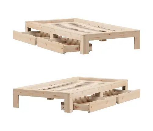 Gulta Bez Matrača, 90X200 Cm, Priedes Masīvkoks Vidaxl