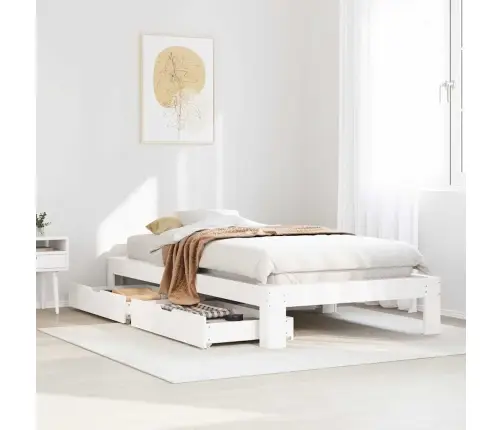 Lovos Rėmas Be Čiužinio, Baltas, 90X200cm Pušies Masyvas