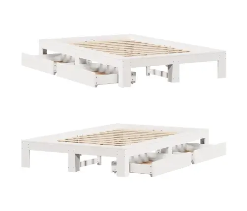 Lovos Rėmas Be Čiužinio, Baltas, 120X190cm Pušies Masyvas