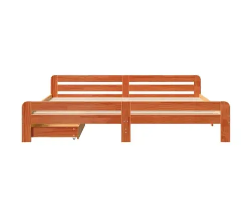 Voodiraam Ilma Madratsita, Vahapruun, 180 X 200 cm Männipuit