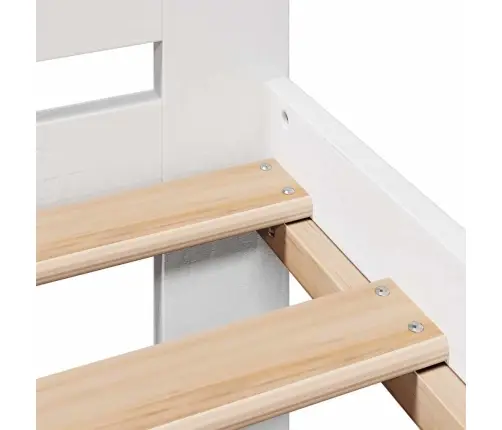 Gulta Bez Matrača, Balts, 135X190 Cm, Priedes Masīvkoks Vidaxl