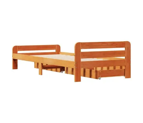 Lovos Rėmas Su Be Čiužinio, Ruda, 75X190cm Pušies Masyvas