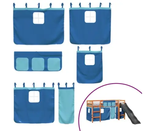 Bērnu Gulta Ar Aizkariem, Zili, 80X200 Cm, Priedes Masīvkoks Vidaxl Bērnu Gulta Ar Aizkariem, Zili, 80X200 Cm, Priedes Masīvkoks Vidaxl