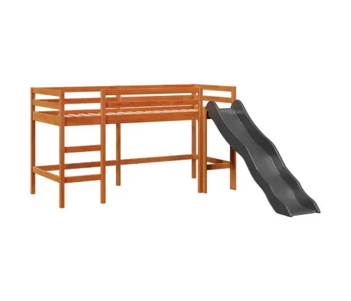 Laste Kõrge Voodi Tunneliga, Sinine, 80X200 cm Männipuit