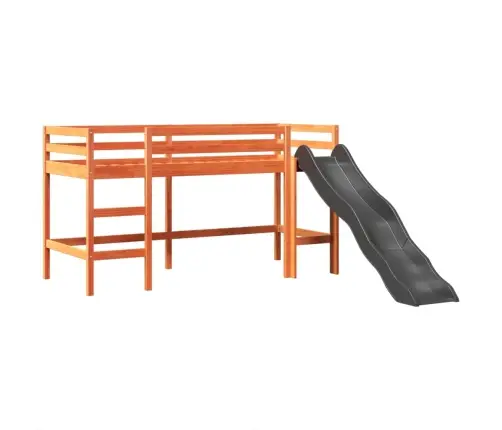 Bērnu Augstā Gulta Ar Torni, Zila, 80X200 Cm, Priedes Koks Vidaxl