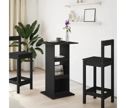 Baarilaud Hoiuriiuliga, Must, 60X60X102 cm Tehispuit