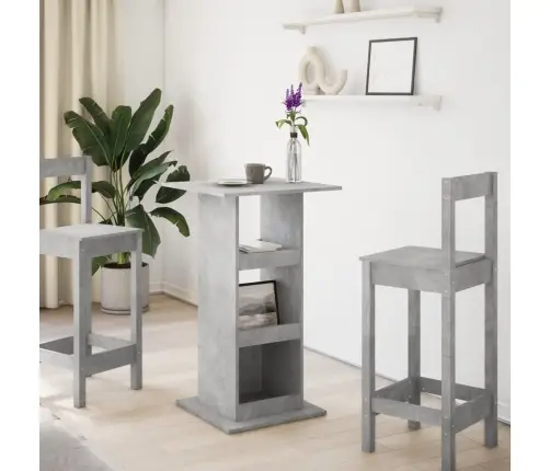 Baro Stalas Su Lentyna, Betono, 60X60X102cm Apdirbta Mediena
