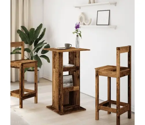 Baarilaud Hoiuriiuliga, Vana Puit, 60X60X102 cm Tehispuit