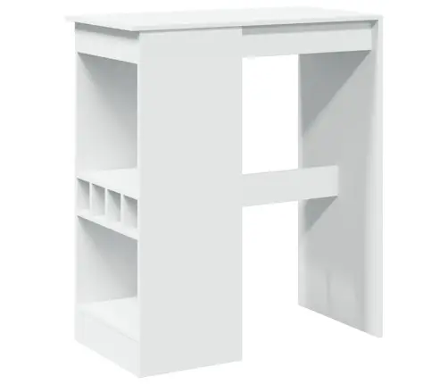 Baro Stalas Su Laikikliais, Baltas, 90X47,5X103,5cm Mediena Baro Stalas Su Laikikliais, Baltas, 90X47,5X103,5cm Mediena