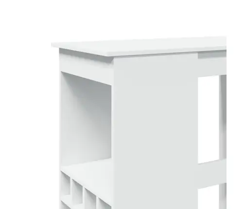 Baro Stalas Su Laikikliais, Baltas, 90X47,5X103,5cm Mediena Baro Stalas Su Laikikliais, Baltas, 90X47,5X103,5cm Mediena