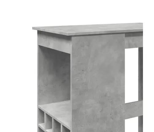 Bāra Galds Ar Plauktiem, Betona Pelēks, 90X47,5X103,5 Cm Vidaxl