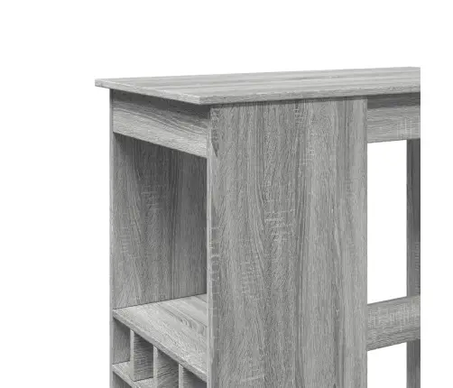 Baro Stalas Su Laikikliais, Pilkas, 90X47,5X103,5cm Mediena