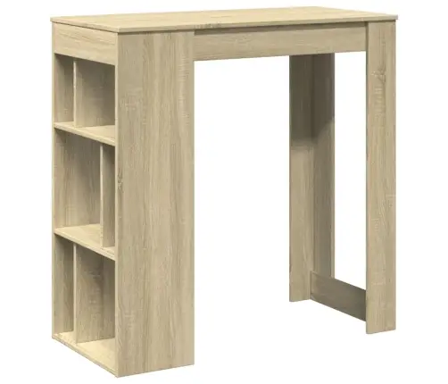 Bāra Galds Ar Plauktiem Ozola 102X50X103,5 Cm Inženierijas Koks Vidaxl