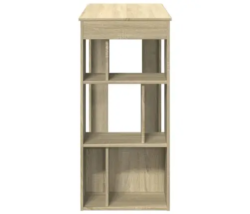 Bāra Galds Ar Plauktiem Ozola 102X50X103,5 Cm Inženierijas Koks Vidaxl