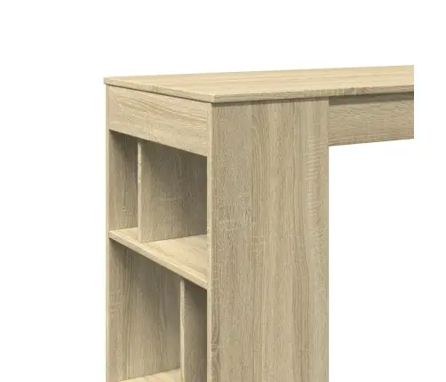 Bāra Galds Ar Plauktiem Ozola 102X50X103,5 Cm Inženierijas Koks Vidaxl