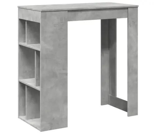 Bāra Galds Ar Plauktiem Pelēks 102X50X103,5Cm Inženierijas Koks Vidaxl