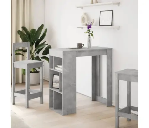 Bāra Galds Ar Plauktiem Pelēks 102X50X103,5Cm Inženierijas Koks Vidaxl