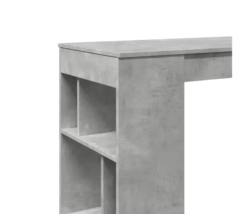 Bāra Galds Ar Plauktiem Pelēks 102X50X103,5Cm Inženierijas Koks Vidaxl