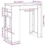 Bāra Galds Ar Plauktiem Pelēks 102X50X103,5Cm Inženierijas Koks Vidaxl