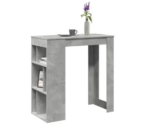 Bāra Galds Ar Plauktiem Pelēks 102X50X103,5Cm Inženierijas Koks Vidaxl