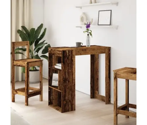 Bāra Galds Ar Plauktiem, 102X50X103,5 Cm, Inženierijas Koks Vidaxl