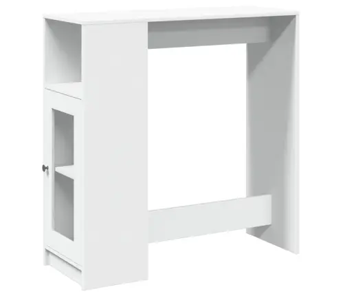 Bāra Galds Ar Plauktiem, Balts, 101X40X103,5 Cm Vidaxl