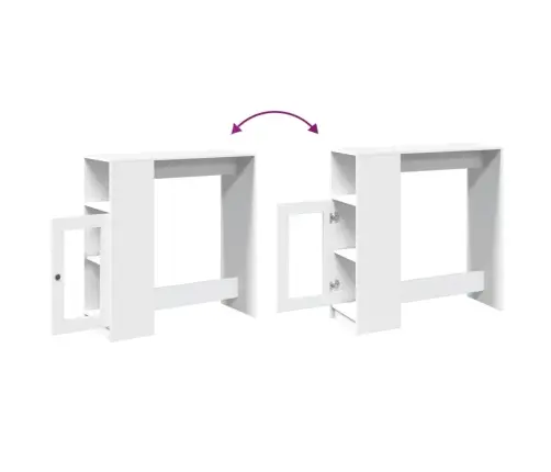 Bāra Galds Ar Plauktiem, Balts, 101X40X103,5 Cm Vidaxl