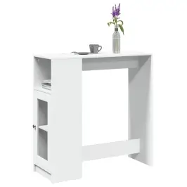 Bāra Galds Ar Plauktiem, Balts, 101X40X103,5 Cm Vidaxl