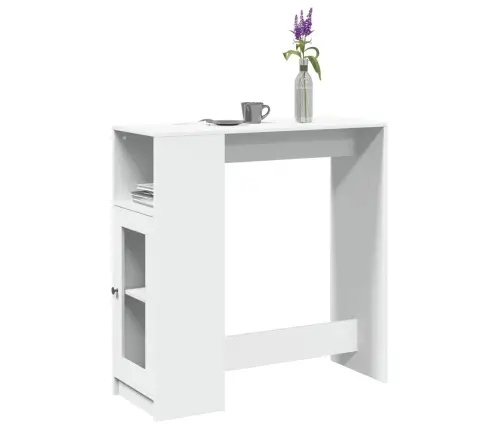 Bāra Galds Ar Plauktiem, Balts, 101X40X103,5 Cm Vidaxl