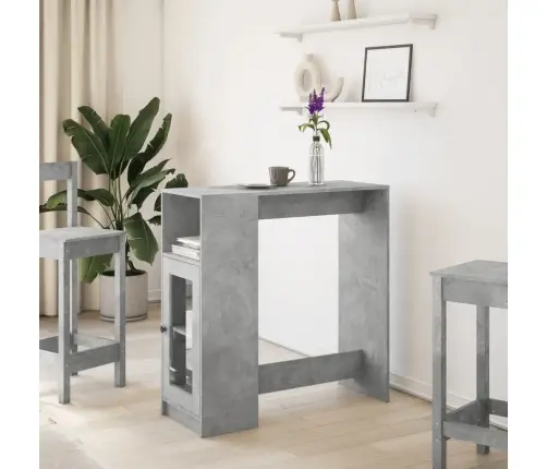 Baarilaud Riiulitega, Betoonhall, 101X40X103,5 Cm Tehispuit