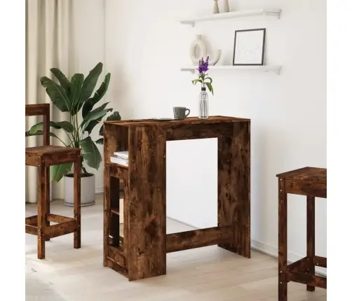 Baro Stalas Su Lentynomis, Dūminis, 101X40X103,5cm Mediena